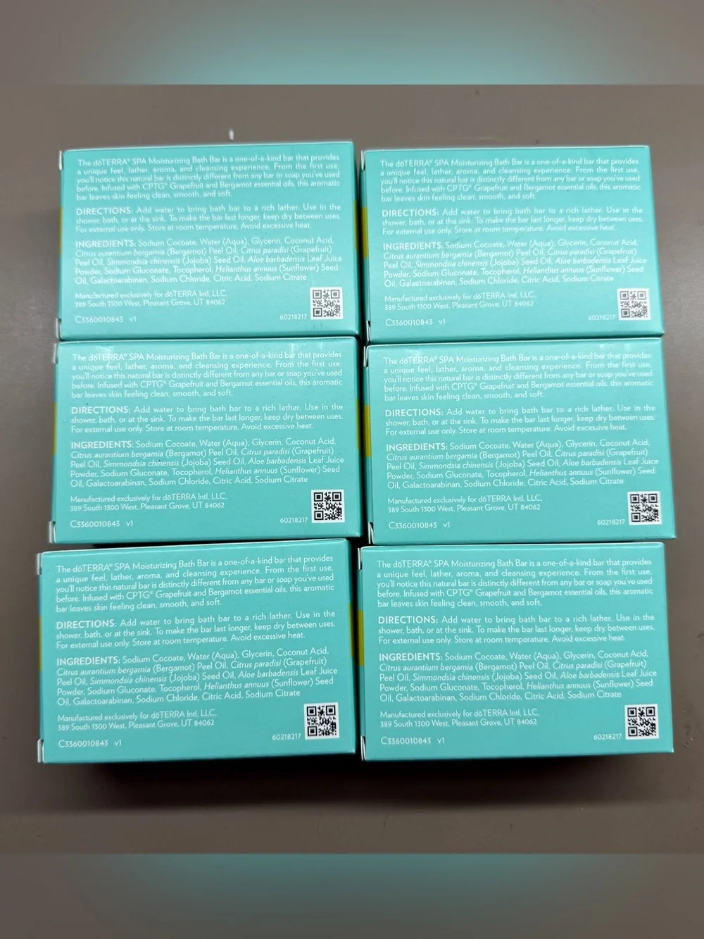 New 6X doTERRA SPA Moisturizing Bath Bar Soap Grapefruit&Bergamot Essential Oil.